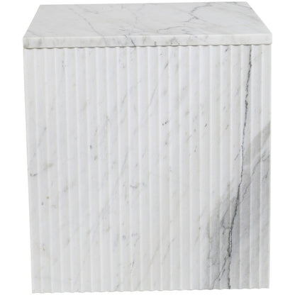 Pienza White Marble End Table