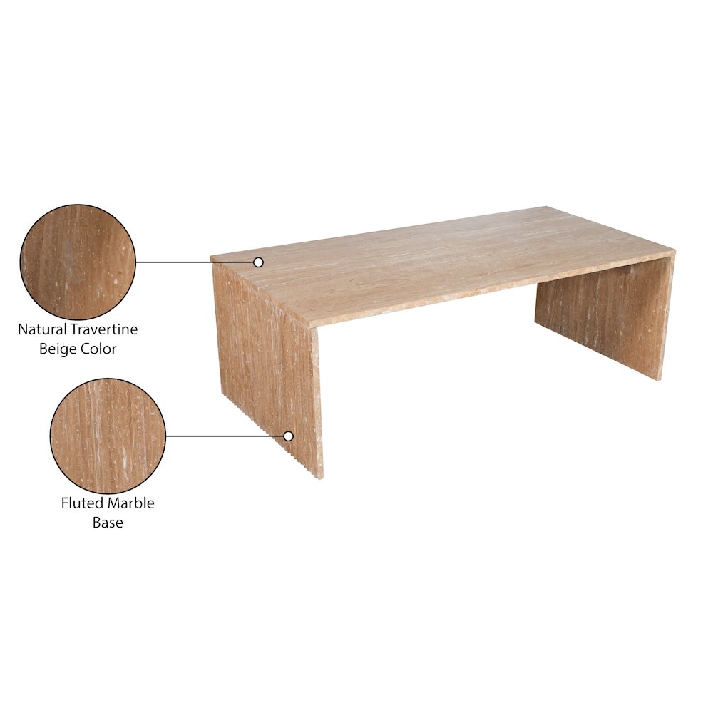 Pienza Beige Travertine Coffee Table