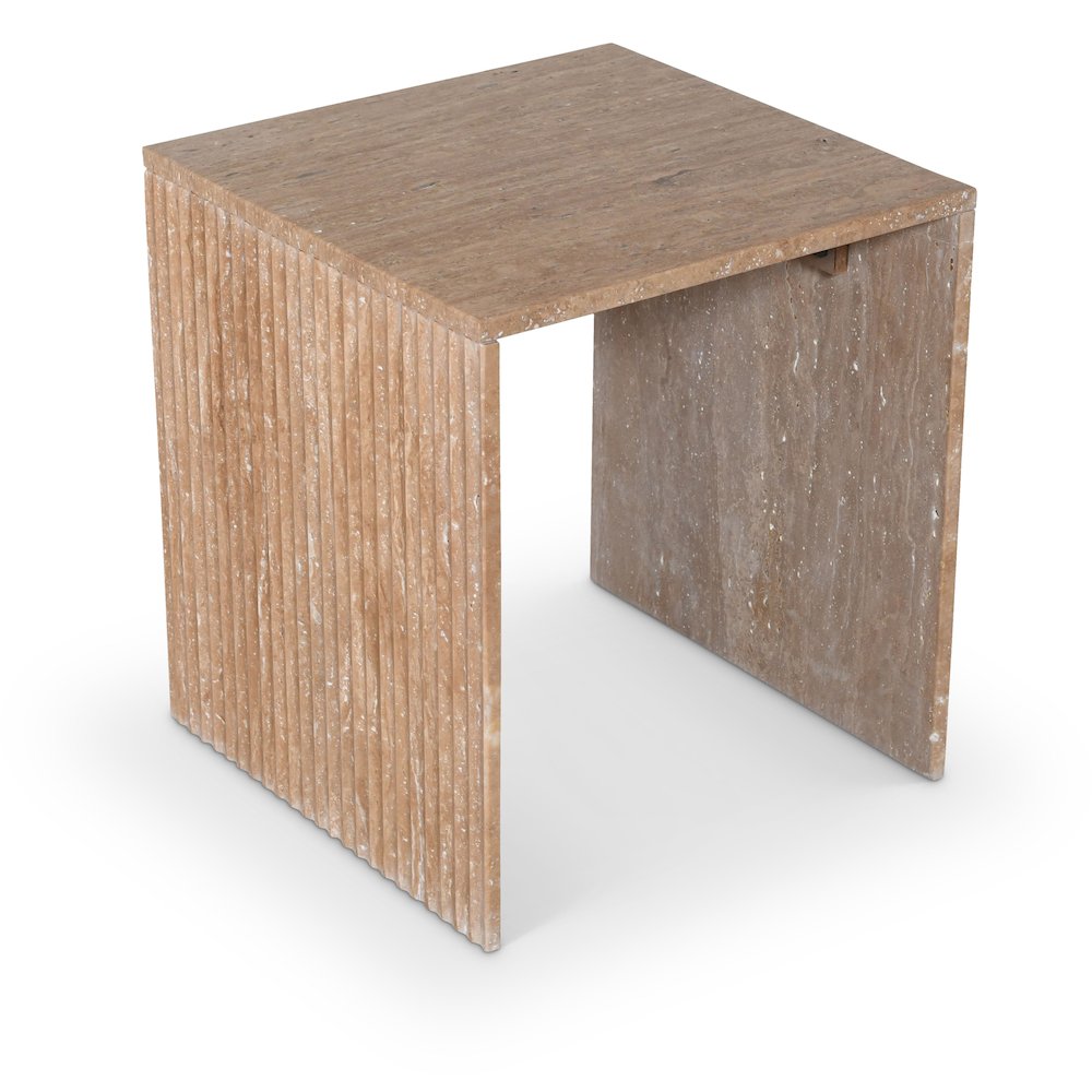 Pienza Beige Travertine End Table