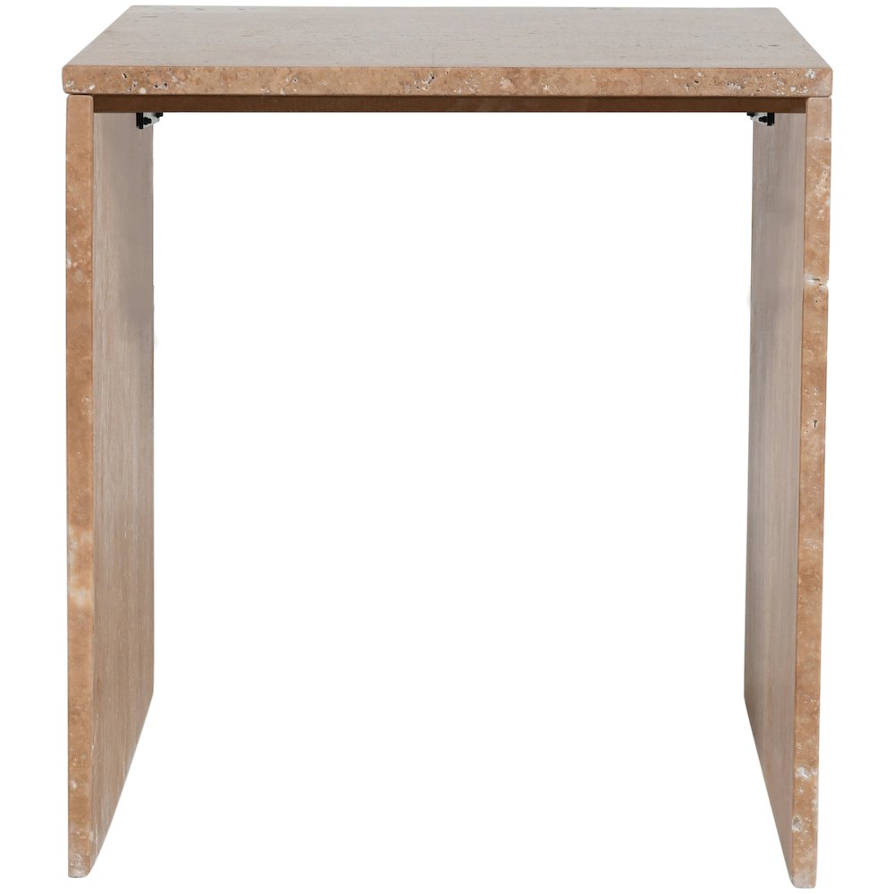 Pienza Beige Travertine End Table