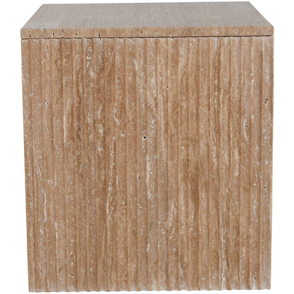 Pienza Beige Travertine End Table