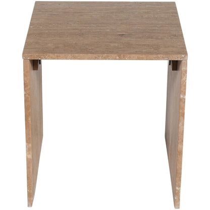 Pienza Beige Travertine End Table