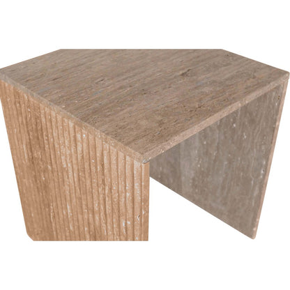 Pienza Beige Travertine End Table