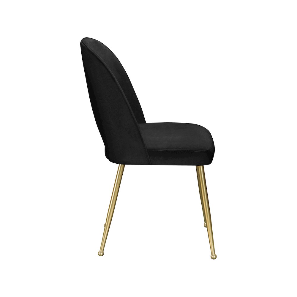 Logan Black Velvet Dining Chair, Set of 2