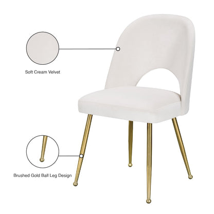 Logan Cream Velvet Dining Chair, Set of 2