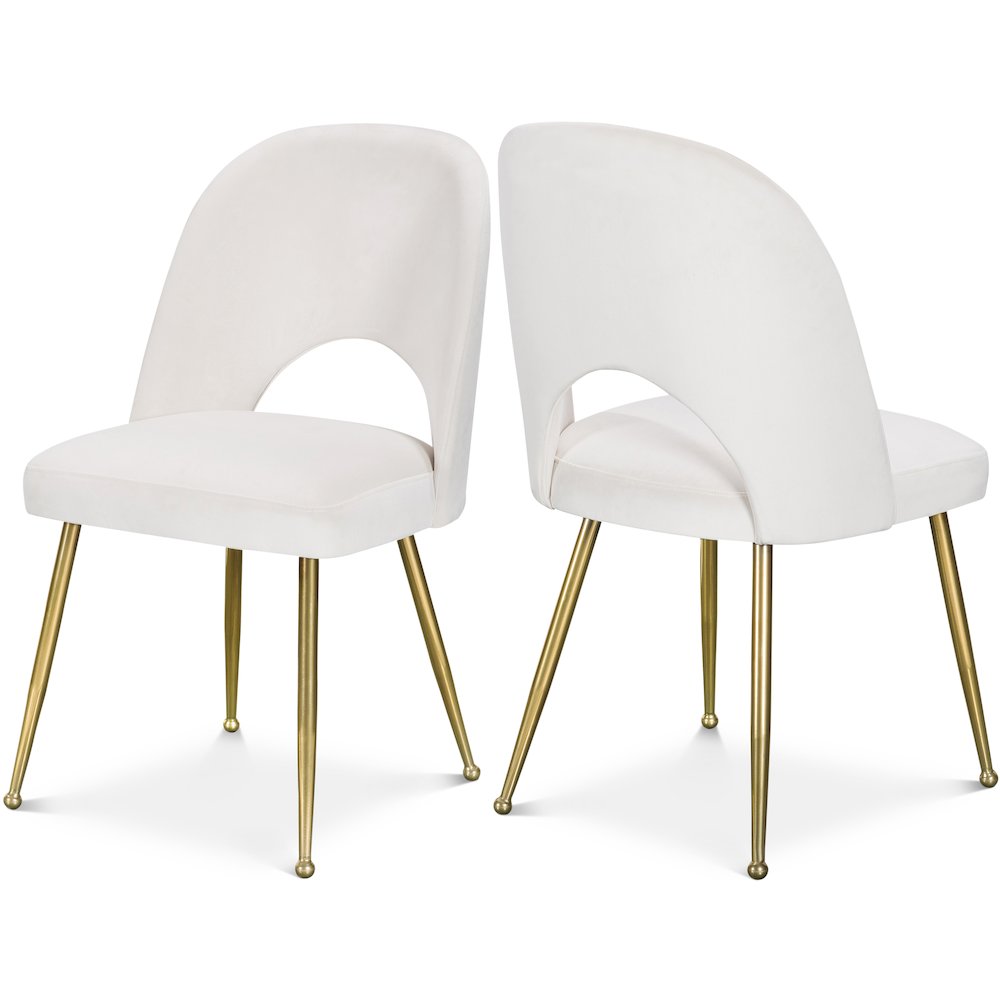 Logan Cream Velvet Dining Chair, Set of 2