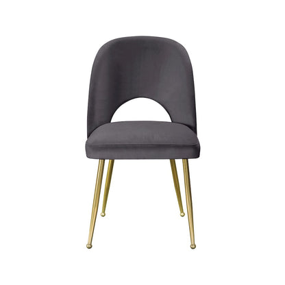 Logan Grey Velvet Dining Chair, Set of 2