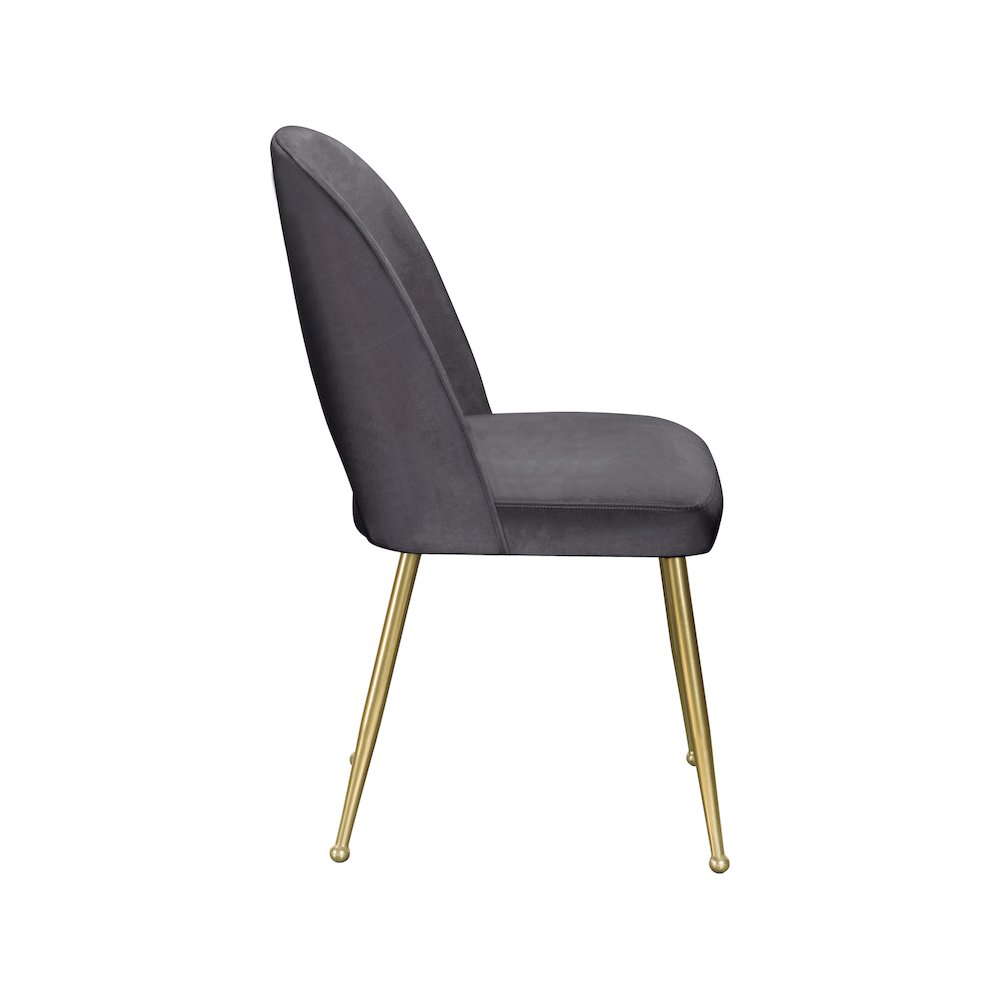 Logan Grey Velvet Dining Chair, Set of 2