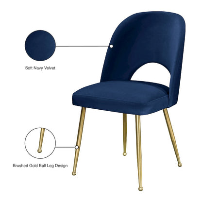 Logan Navy Velvet Dining Chair, Set of 2