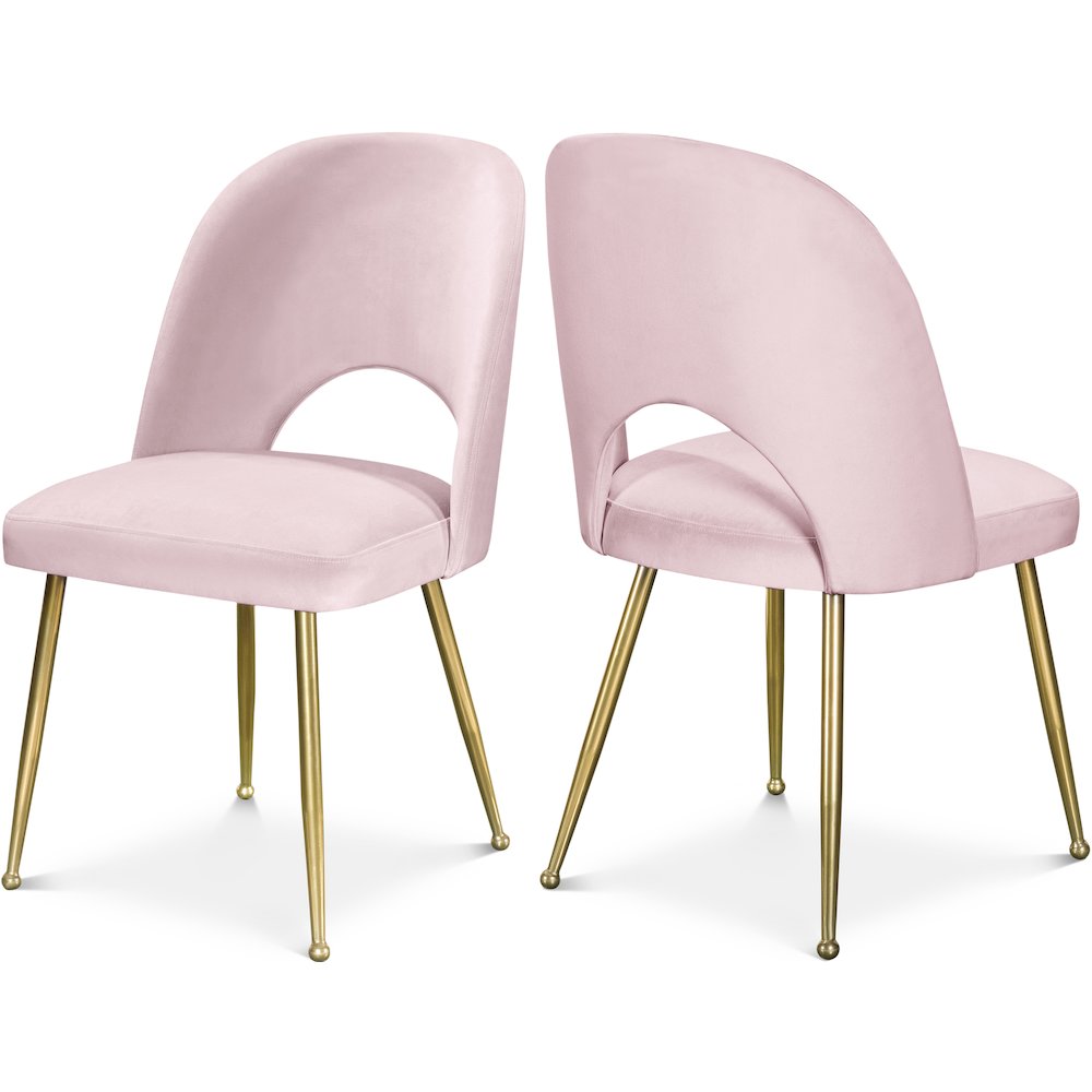 Logan Pink Velvet Dining Chair, Set of 2
