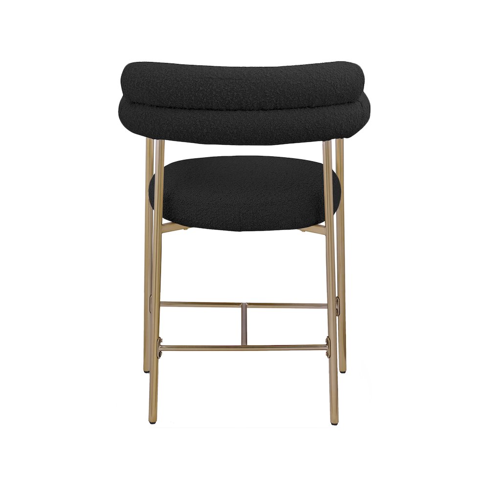 Blake Black Boucle Fabric Counter Stool, Set of 2