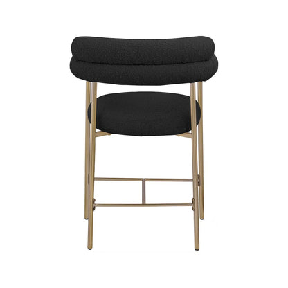 Blake Black Boucle Fabric Counter Stool, Set of 2