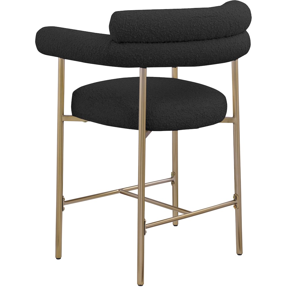 Blake Black Boucle Fabric Counter Stool, Set of 2