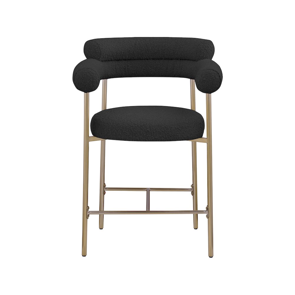 Blake Black Boucle Fabric Counter Stool, Set of 2
