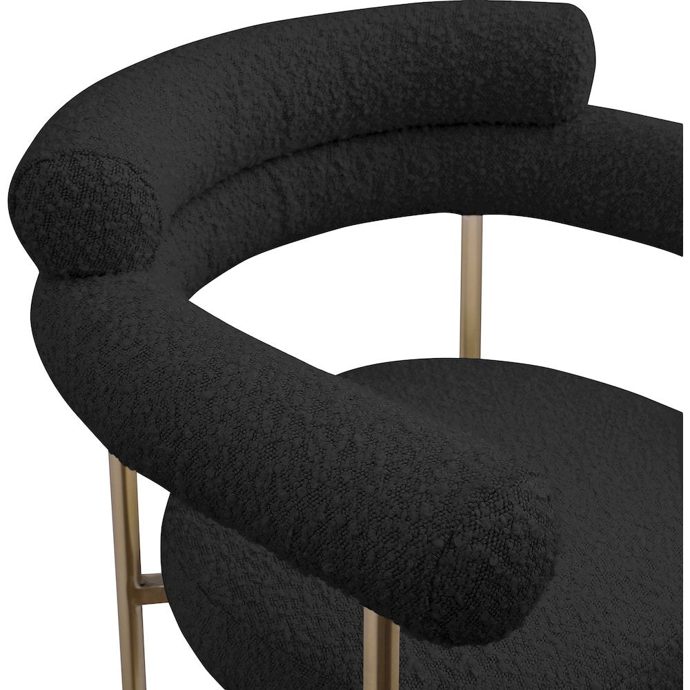 Blake Black Boucle Fabric Counter Stool, Set of 2