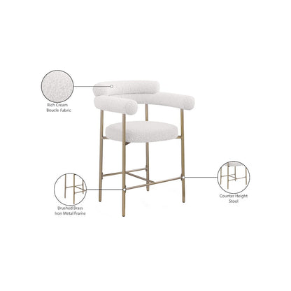 Blake Cream Boucle Fabric Counter Stool, Set of 2