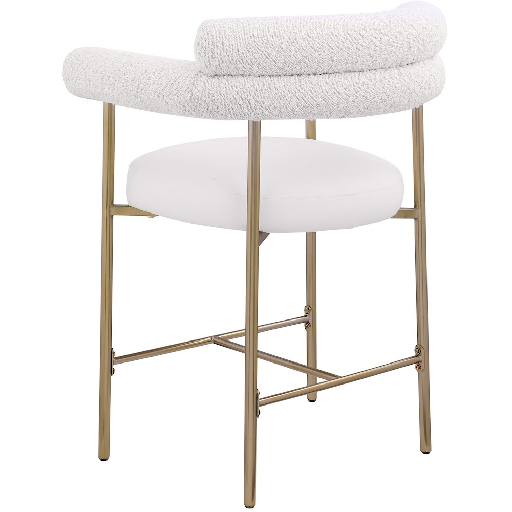 Blake Cream Boucle Fabric / Vegan Leather Counter Stool, Set of 2
