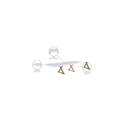 Excel White Lacquer Extendable Dining Table