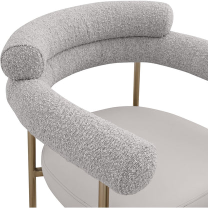 Blake Taupe Boucle Fabric / Vegan Leather Counter Stool, Set of 2