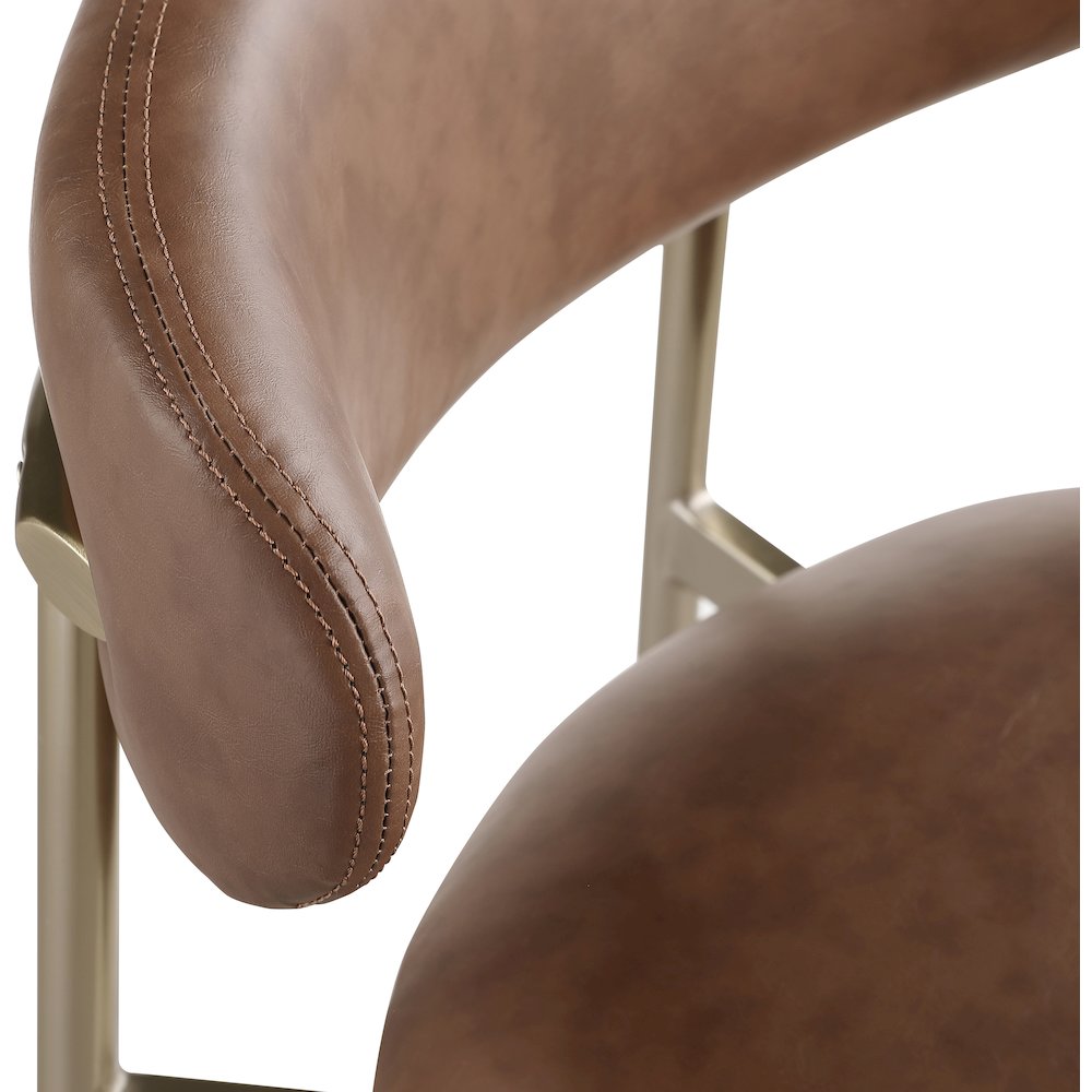 Lupita Brown Vegan Leather Counter Stool, Set of 2