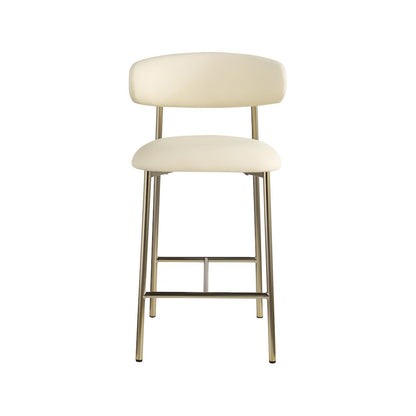 Lupita Cream Vegan Leather Counter Stool, Set of 2