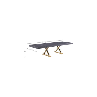 Excel Grey Oak Veneer Lacquer Extendable Dining Table