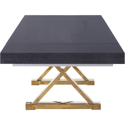 Excel Grey Oak Veneer Lacquer Extendable Dining Table