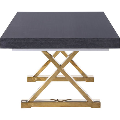 Excel Grey Oak Veneer Lacquer Extendable Dining Table