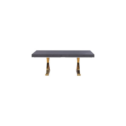 Excel Grey Oak Veneer Lacquer Extendable Dining Table