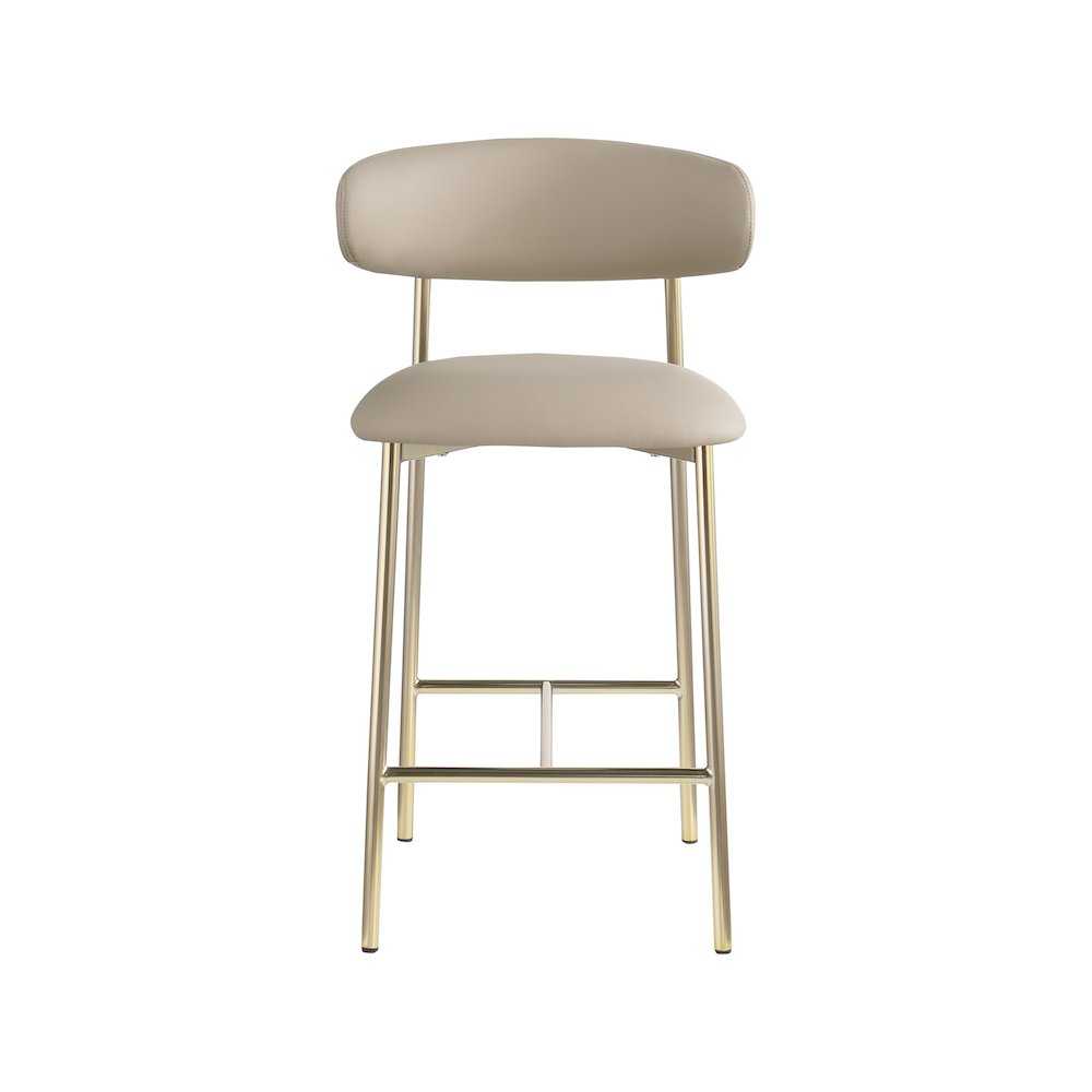 Lupita Taupe Vegan Leather Counter Stool, Set of 2