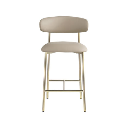 Lupita Taupe Vegan Leather Counter Stool, Set of 2