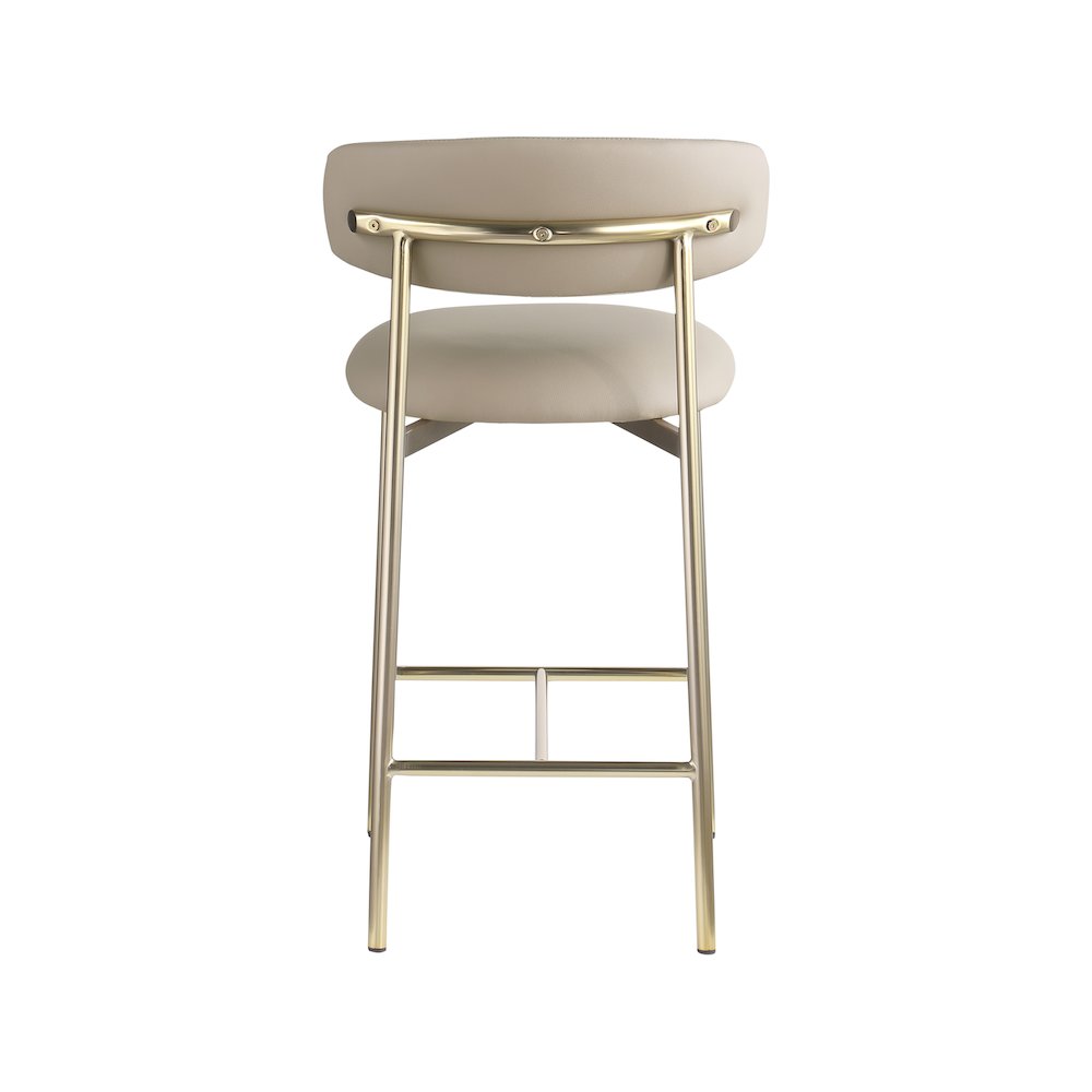 Lupita Taupe Vegan Leather Counter Stool, Set of 2