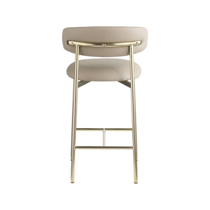 Lupita Taupe Vegan Leather Counter Stool, Set of 2