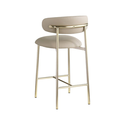 Lupita Taupe Vegan Leather Counter Stool, Set of 2