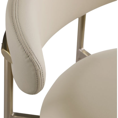 Lupita Taupe Vegan Leather Counter Stool, Set of 2