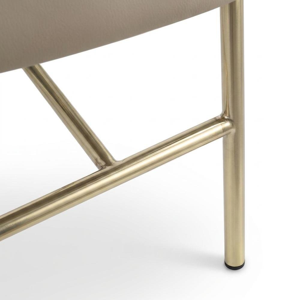 Modern Counter Height Bar Stools with Back, Set of 2, Taupe Vegan Leather