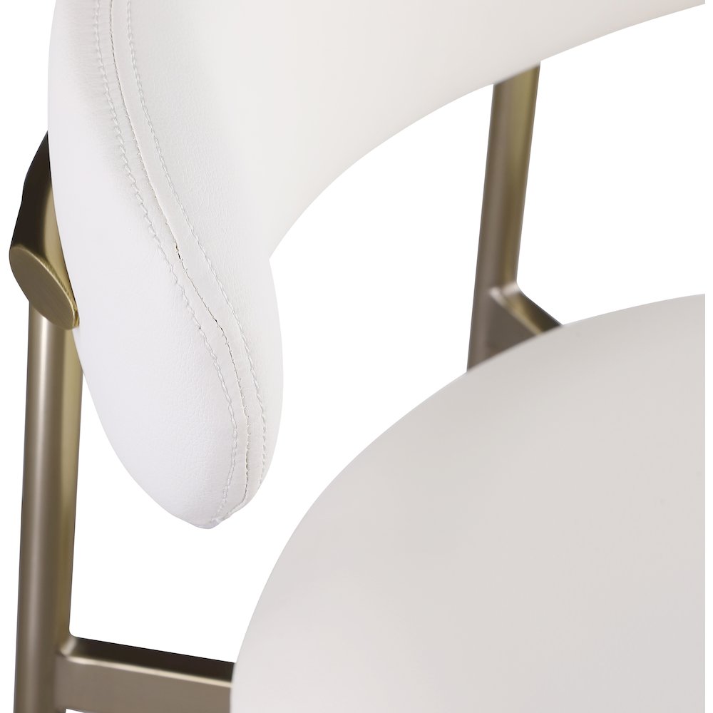 Lupita Off-White Vegan Leather Upholstered Counter Stool, Set of 2