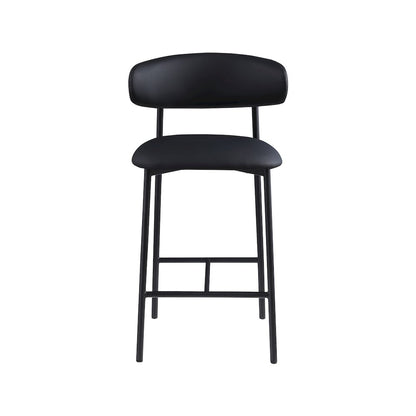 Lupita Black Vegan Leather Counter Stool, Set of 2