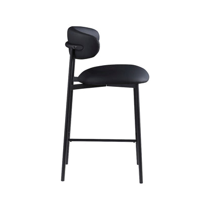 Lupita Black Vegan Leather Counter Stool, Set of 2