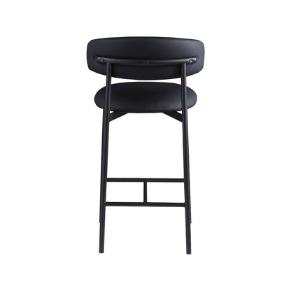 Lupita Black Vegan Leather Counter Stool, Set of 2