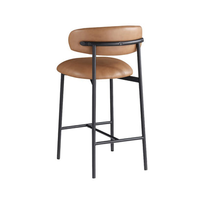 Lupita Cognac Vegan Leather Counter Stool, Set of 2