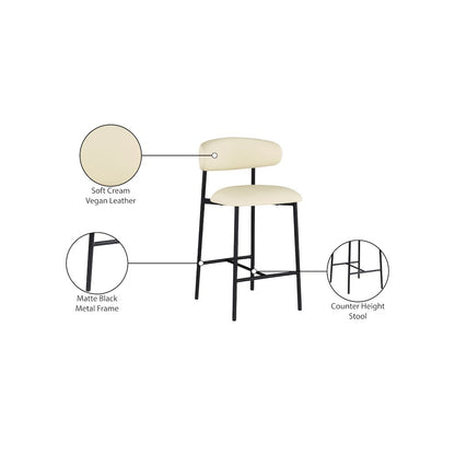 Lupita Cream Vegan Leather Counter Stool, Set of 2