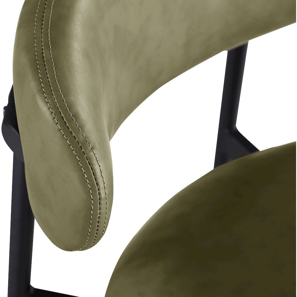 Lupita Olive Vegan Leather Counter Stool, Set of 2