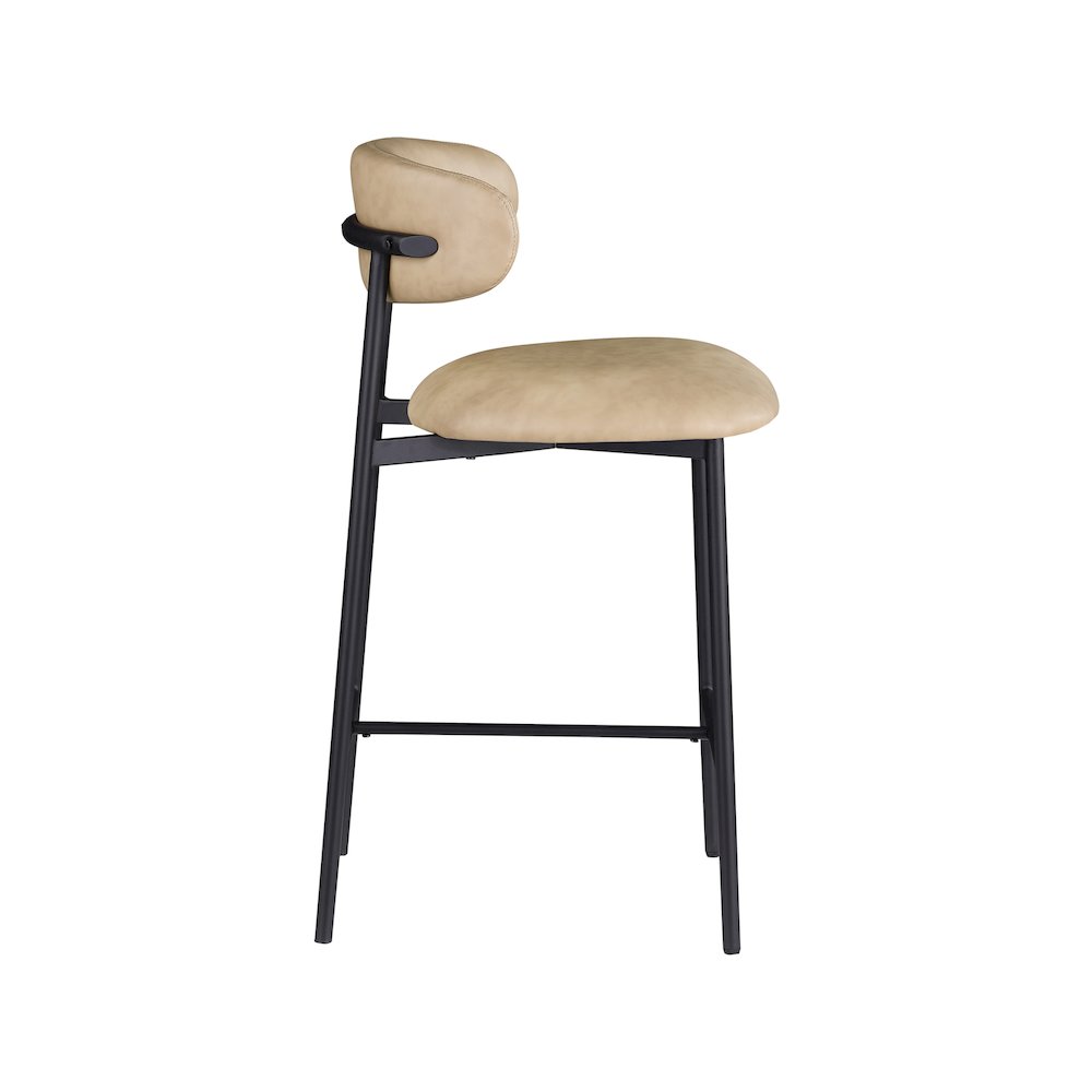 Lupita Tan Vegan Leather Counter Stool, Set of 2
