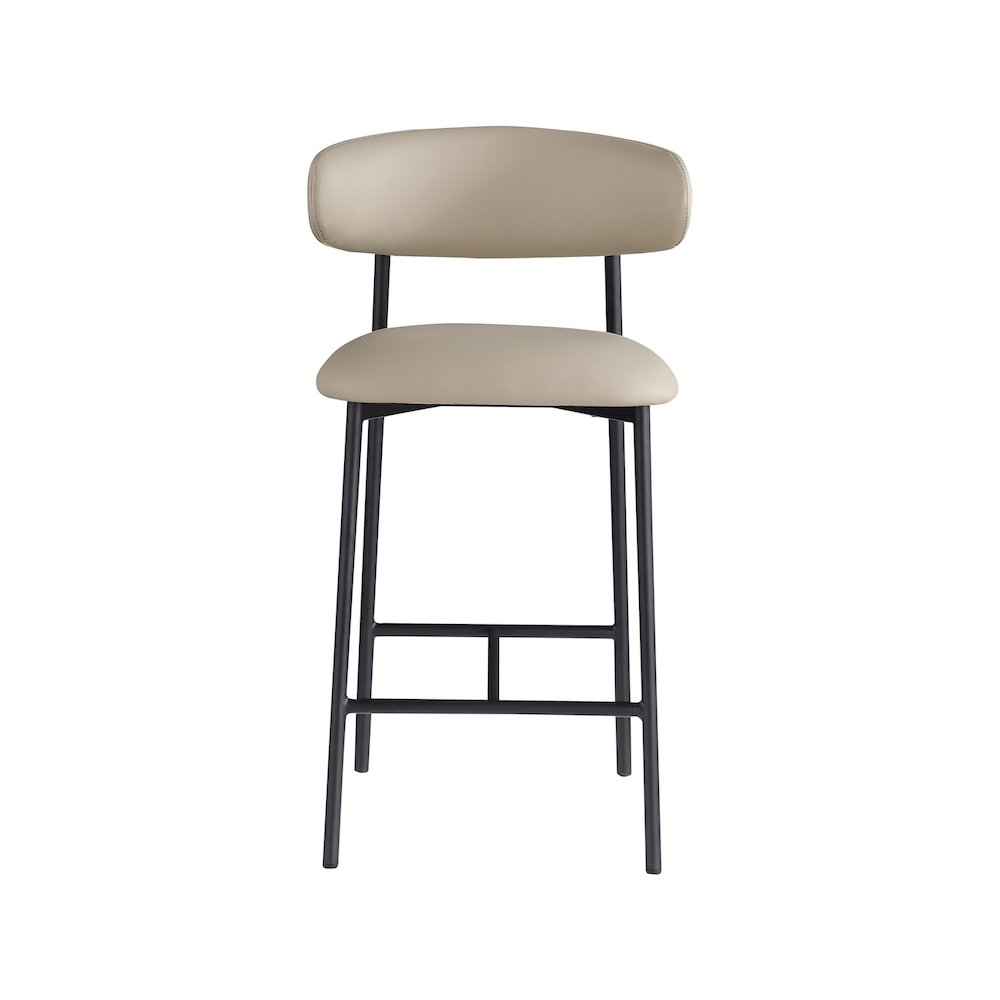 Lupita Taupe Vegan Leather Counter Stool, Set of 2