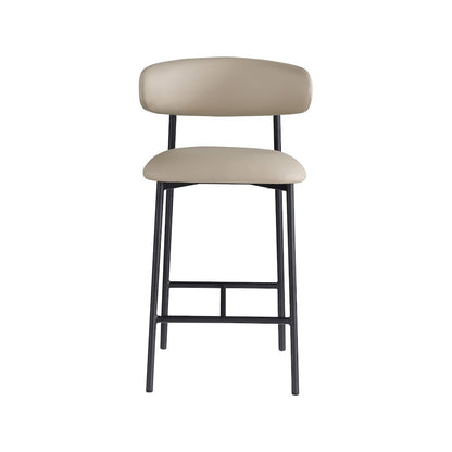 Lupita Taupe Vegan Leather Counter Stool, Set of 2