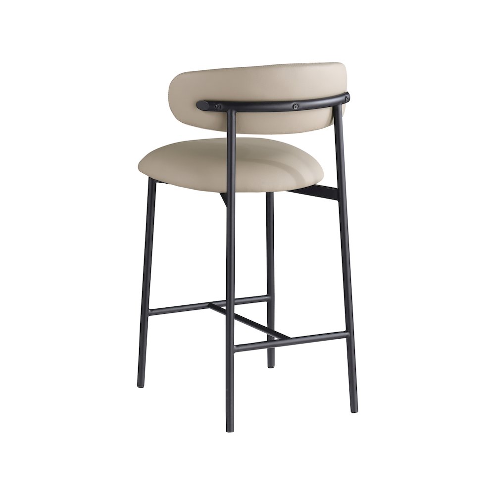 Lupita Taupe Vegan Leather Counter Stool, Set of 2