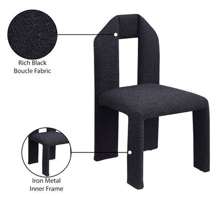 Bennett Black Boucle Fabric Dining Chair, Set of 2