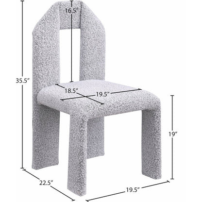 Bennett Grey Boucle Fabric Dining Chair, Set of 2