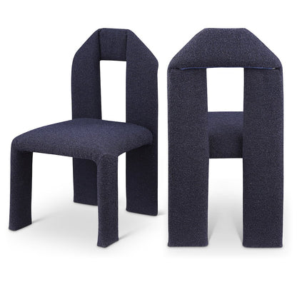Bennett Navy Boucle Fabric Dining Chair, Set of 2